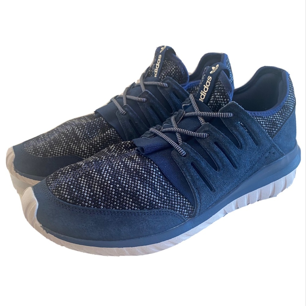 Adidas Tubular Radial BB2396 Navy Athletic Running Training Shoes Men's Sz 10.5